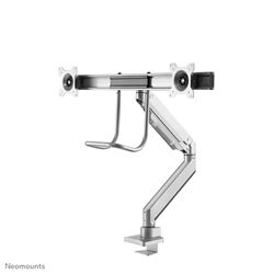 Neomounts by Newstar Select NM-D775DXSILVER Full Motion Dual Desk Mount (clamp & grommet) with crossbar and handle for two 10-32" Monitor Screens, Height Adjustable (gas spring) - Silver										